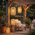 Modern Rattan Lantern | Vesper Garden Light for Garden