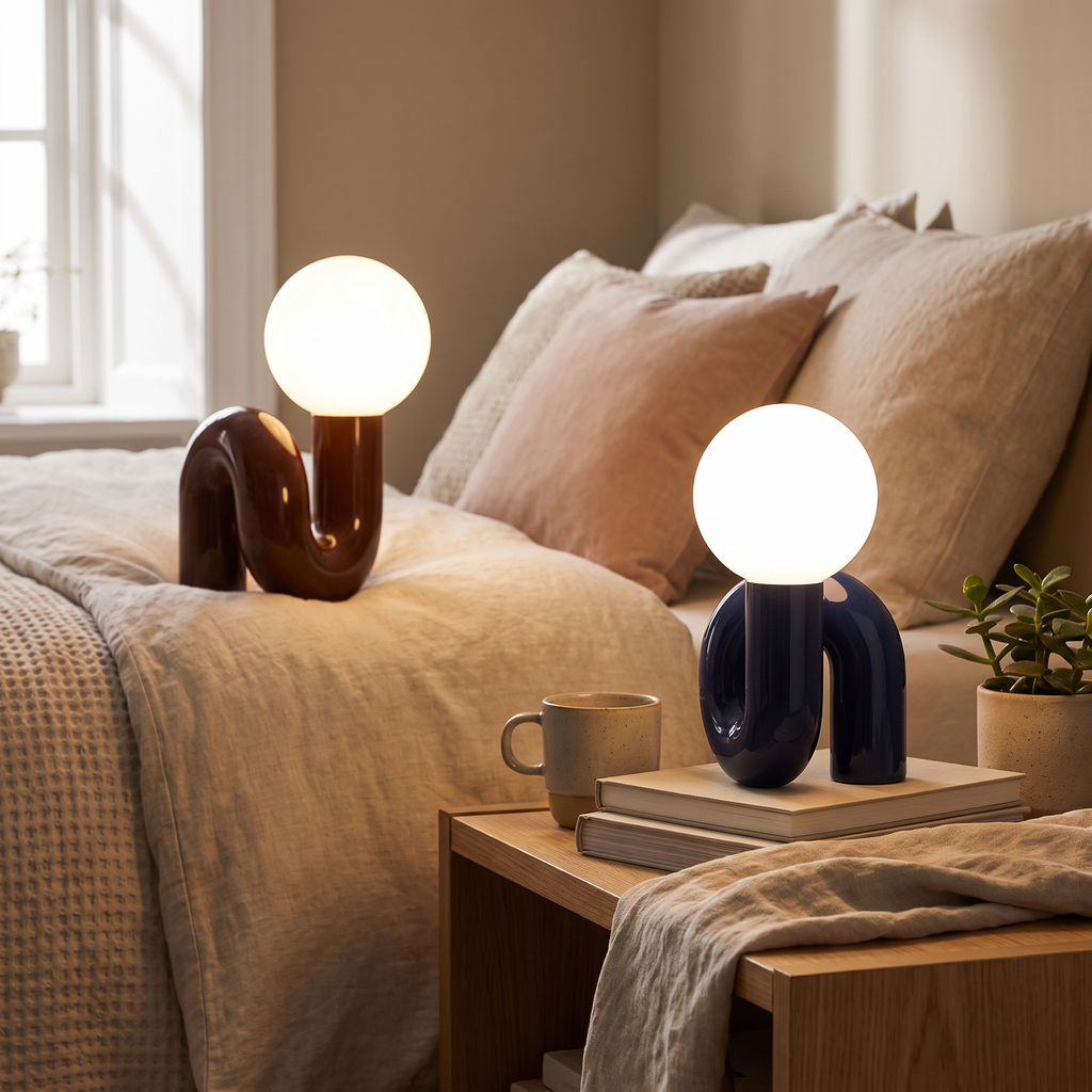 Minimalist Glass Desk Lamp | Squall Reading Light for Bedroom