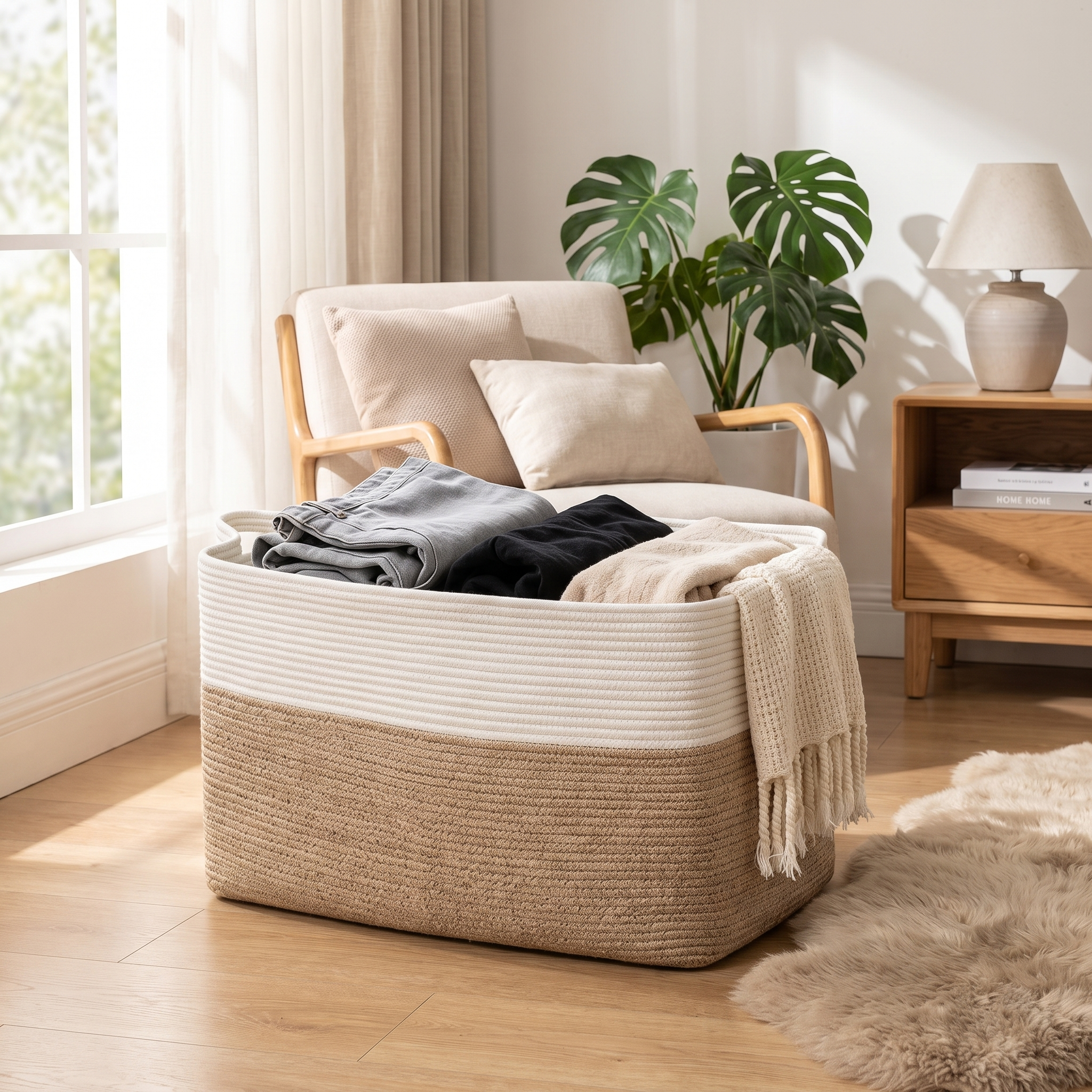 Modern Storage Basket | Foam Woven Organizer