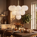 Minimalist Glass Chandelier | Plover Hanging Ceiling Light for Bedroom