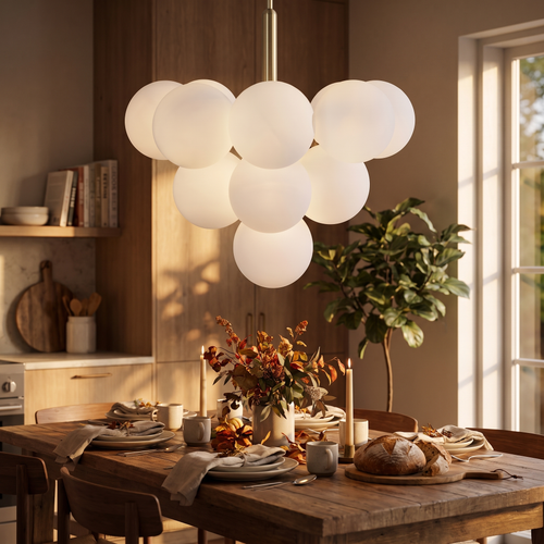 Minimalist Glass Chandelier | Plover Hanging Ceiling Light for Bedroom