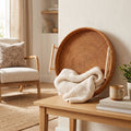 Modern Rattan Storage Basket | Heather Woven Organizer for Kitchen