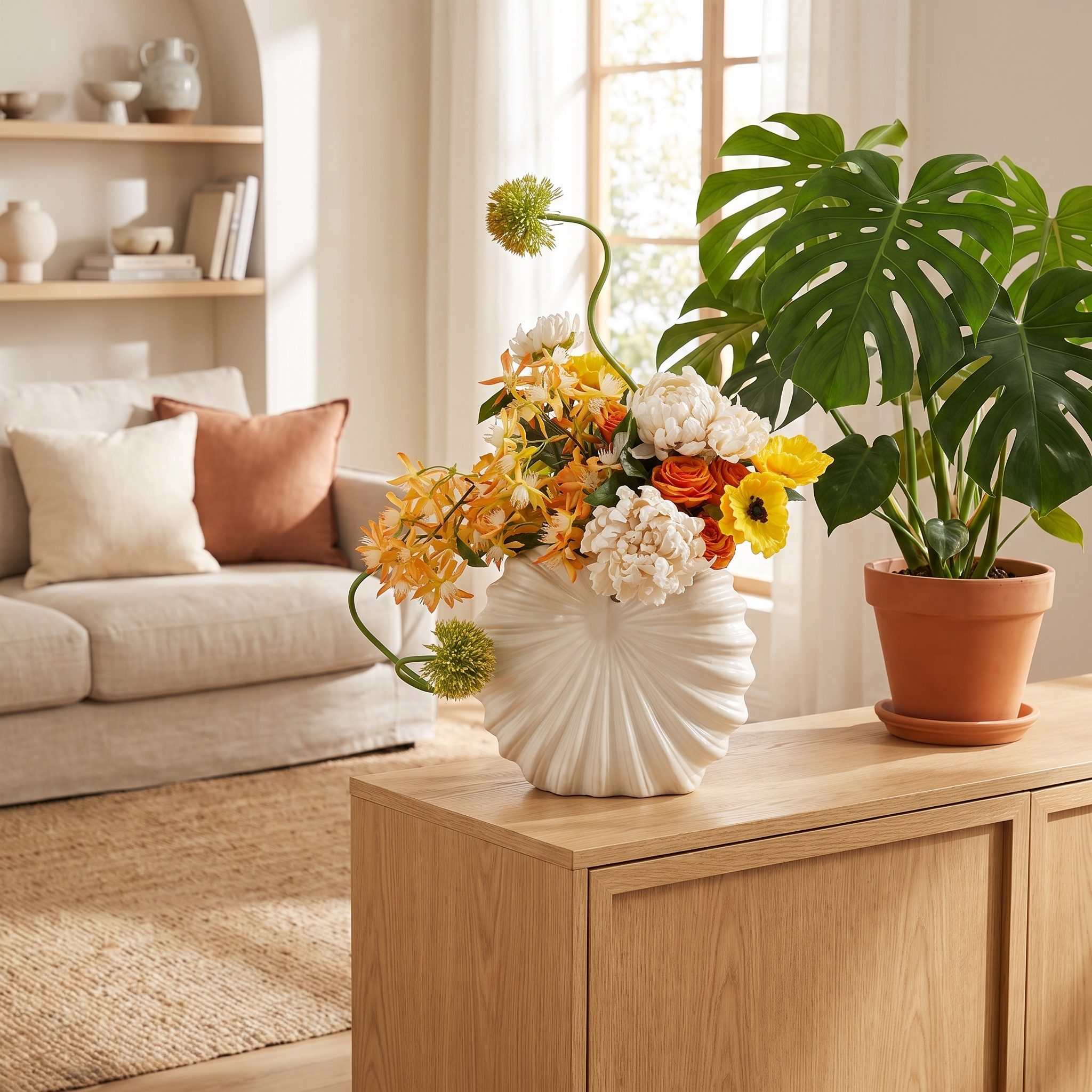 Modern Ceramic Plant Pot | Ford Planter for Living Room