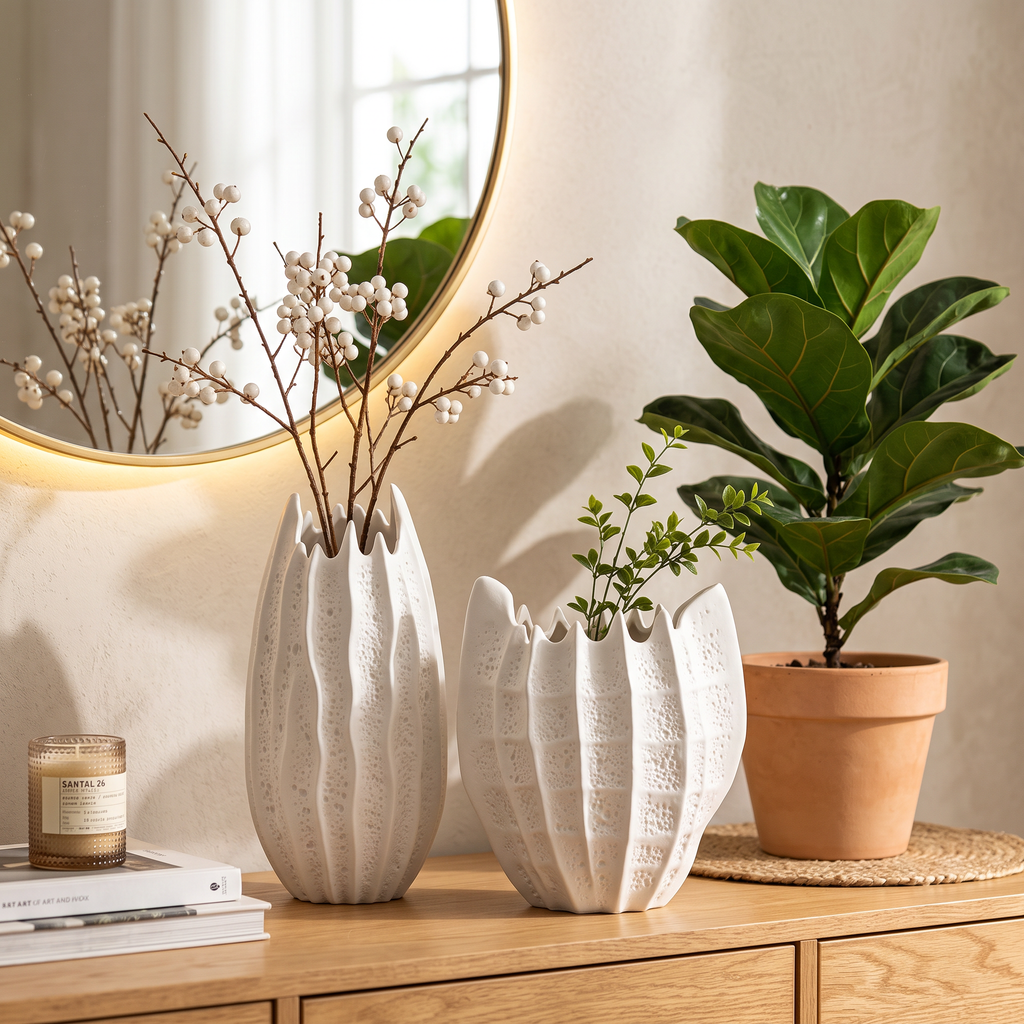 Minimalist Ceramic Planter | Mere Plant Pot for Living Room
