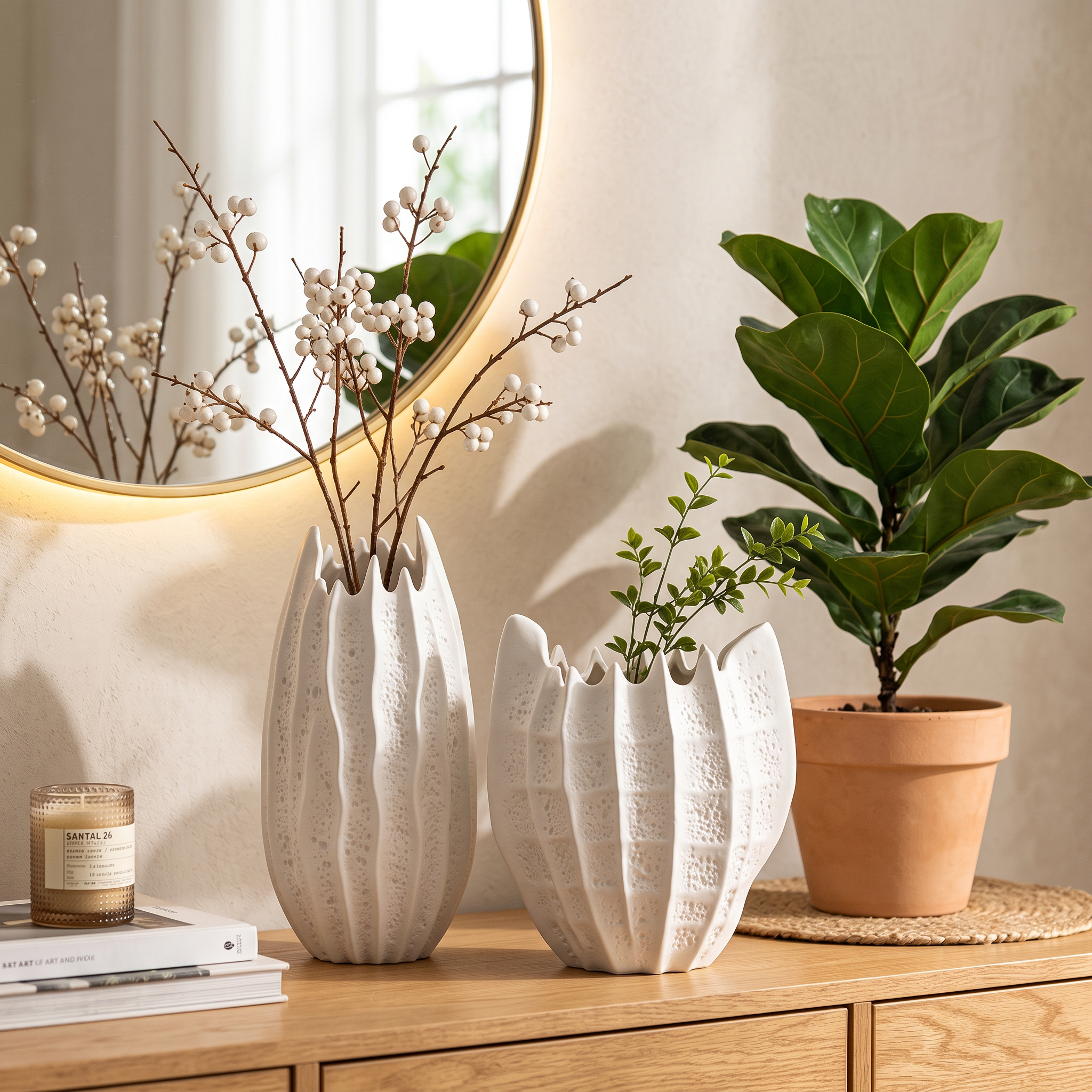 Minimalist Ceramic Planter | Mere Plant Pot for Living Room