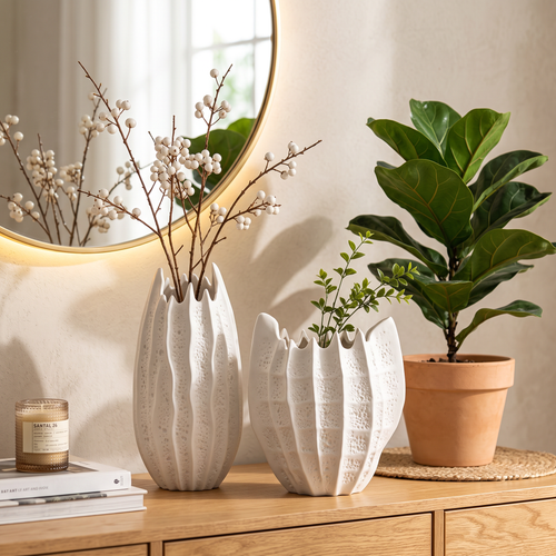 Minimalist Ceramic Planter | Mere Plant Pot for Living Room
