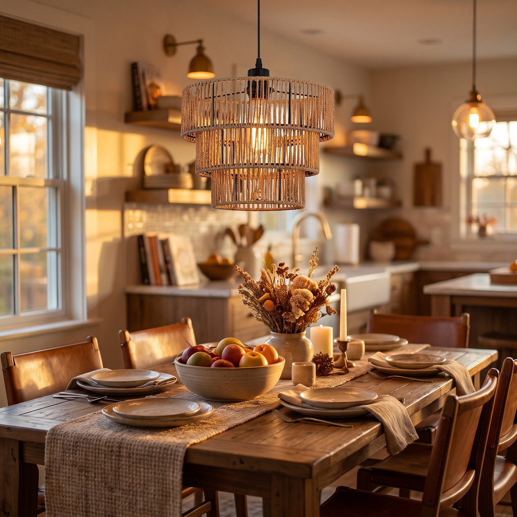 Modern Rattan Chandelier | Eddy Hanging Ceiling Light