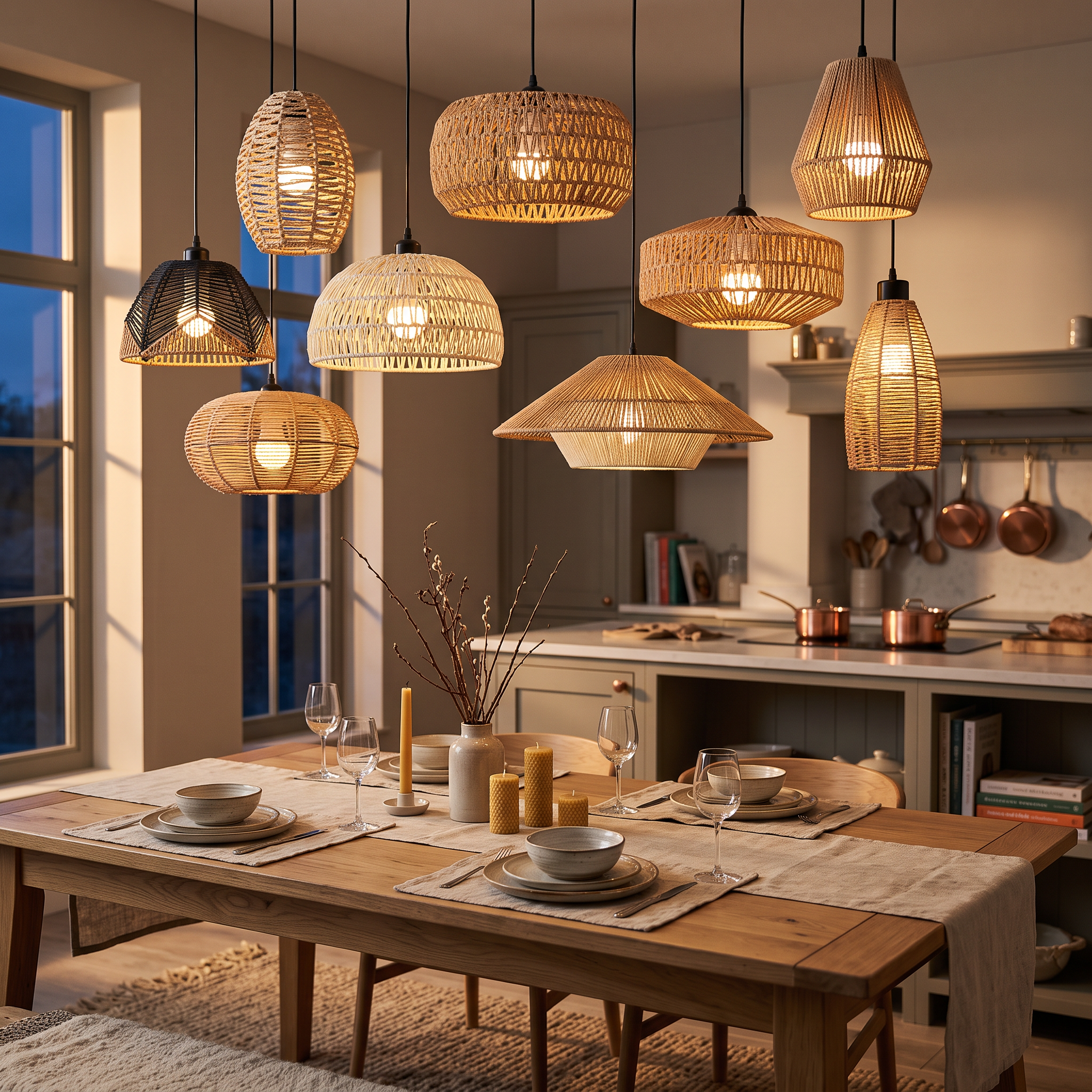 Modern Rattan Pendant Light | Vela Hanging Lamp