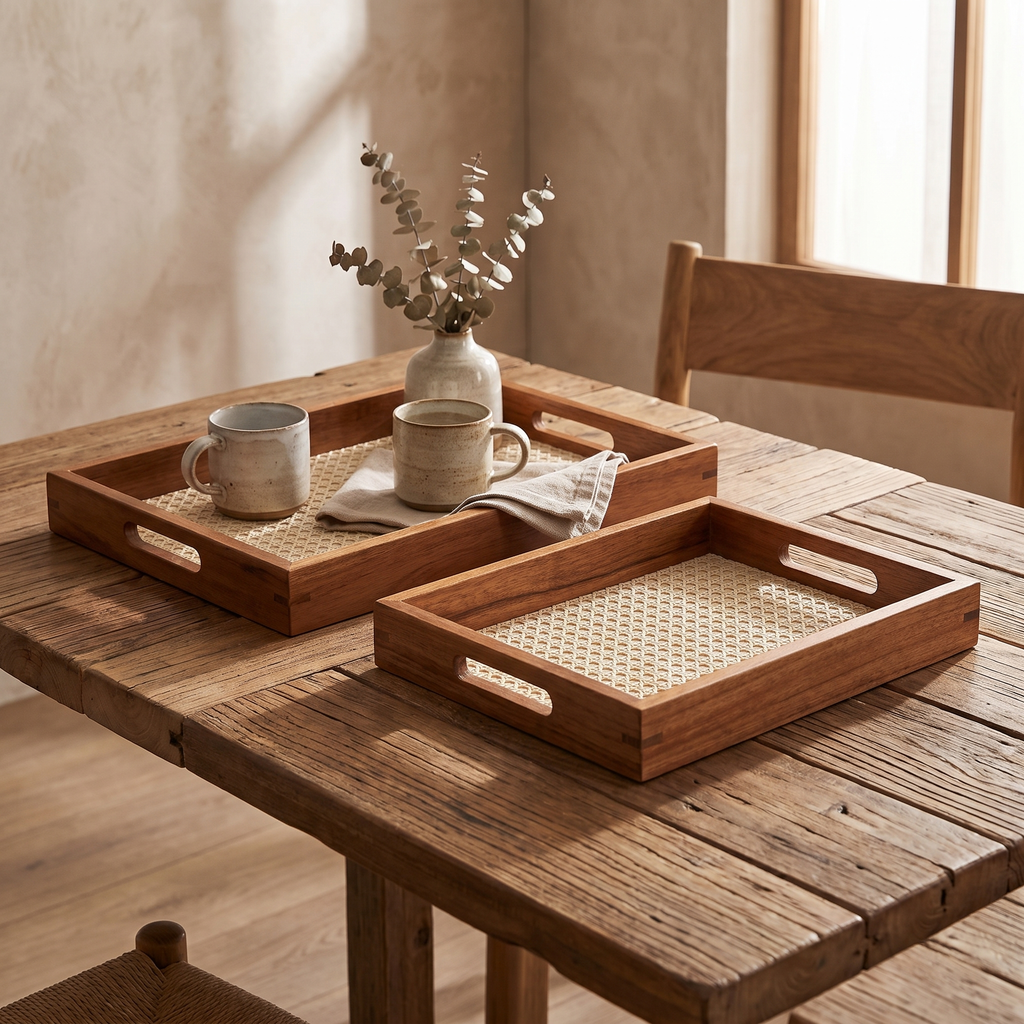 Modern Bamboo Tray | Ash for Living Room