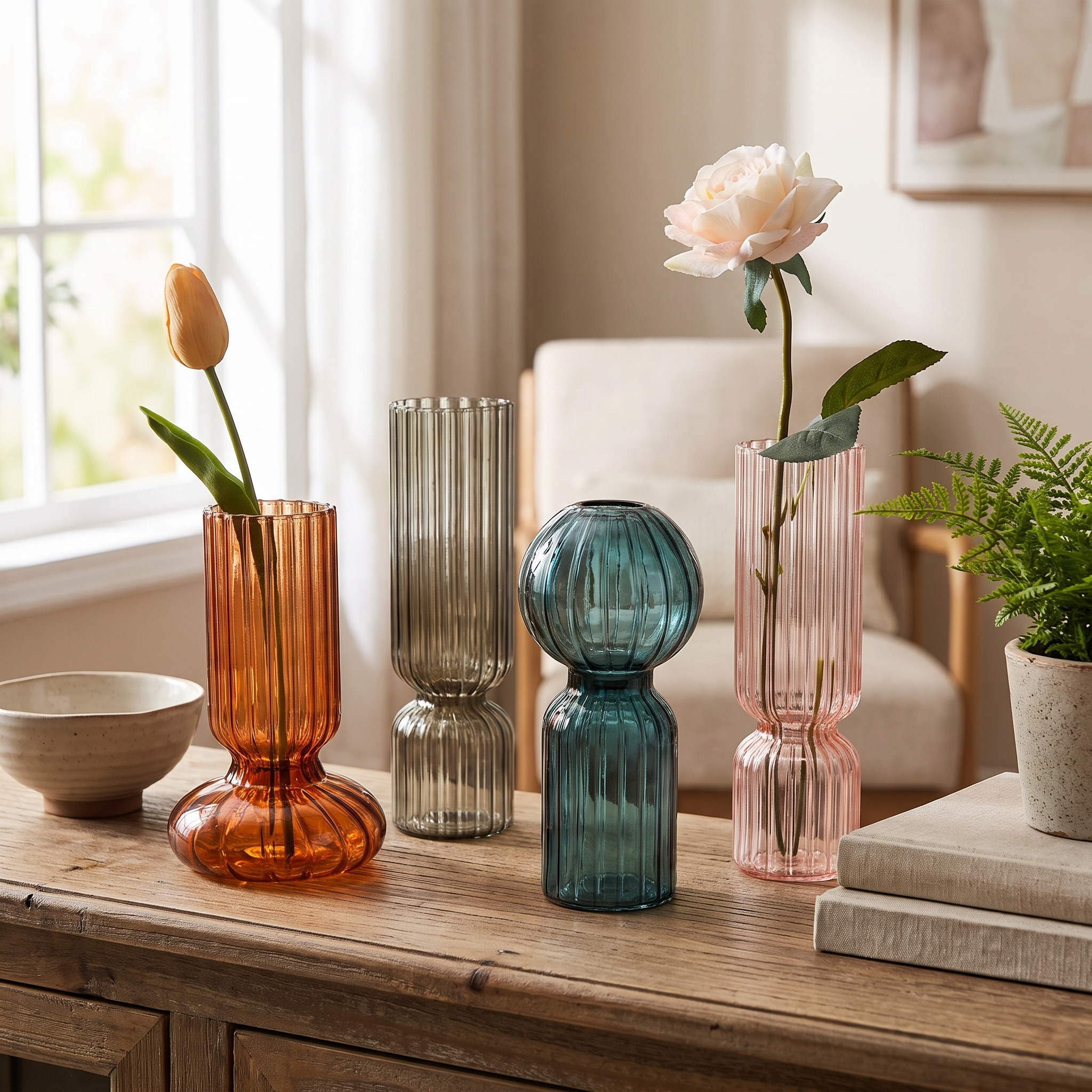 Modern Glass Vase | Scar Flower Vase for Office