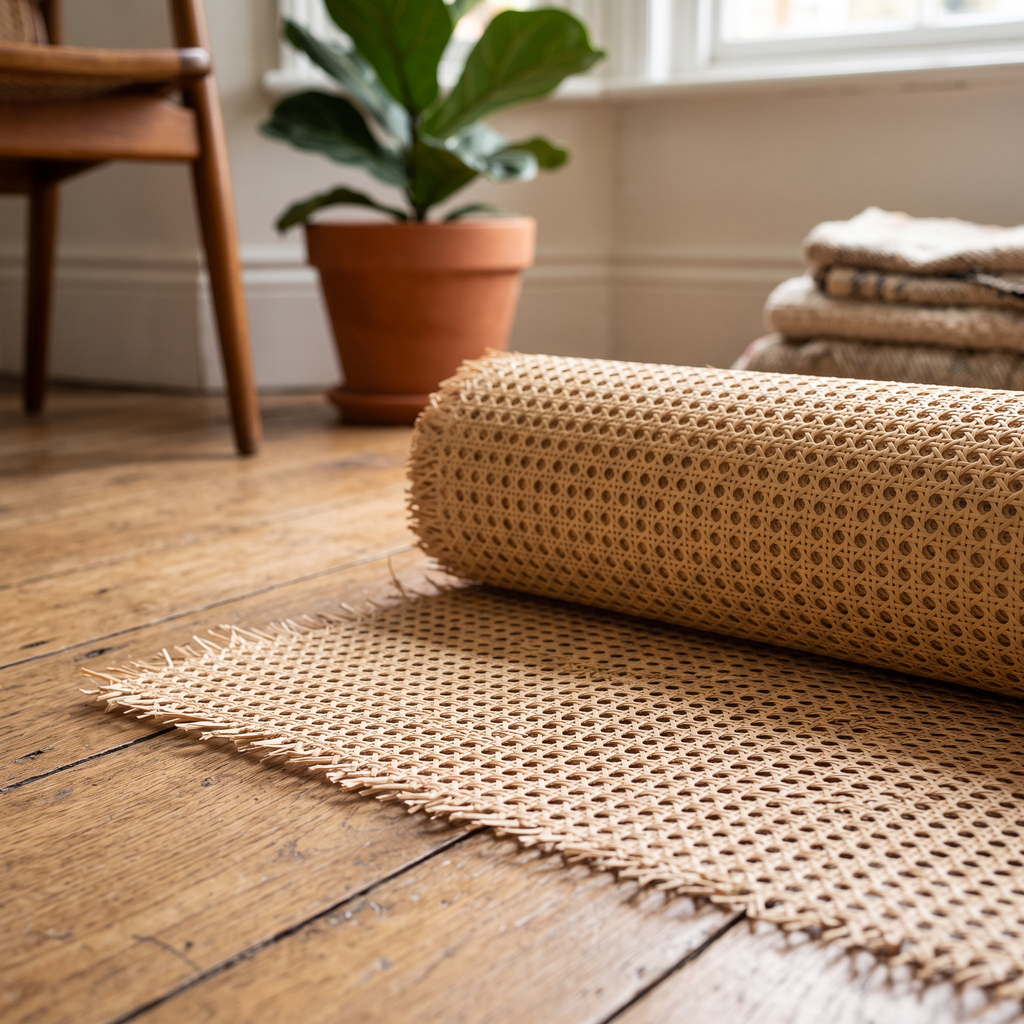 35-50cm Width Webbing Grid Indonesian Plastic Rattan Roll Chinese Repair Tool Material for Chair Cabinet Table Furniture Decor