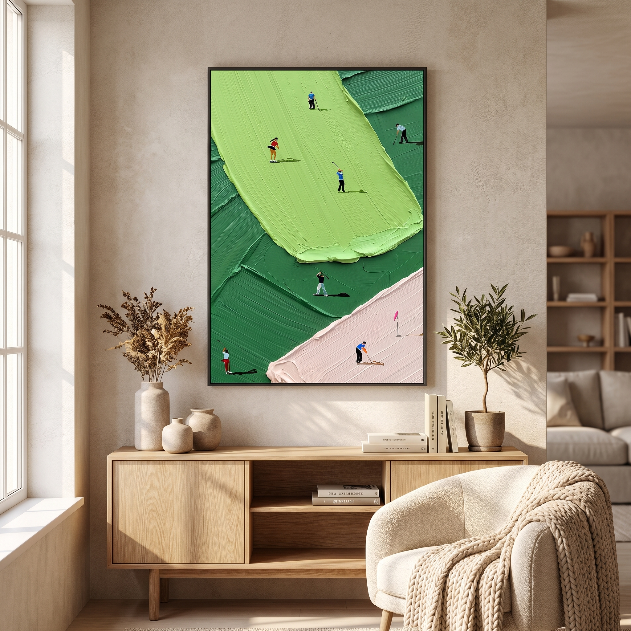 Modern Canvas Wall Decor | Corva Beige