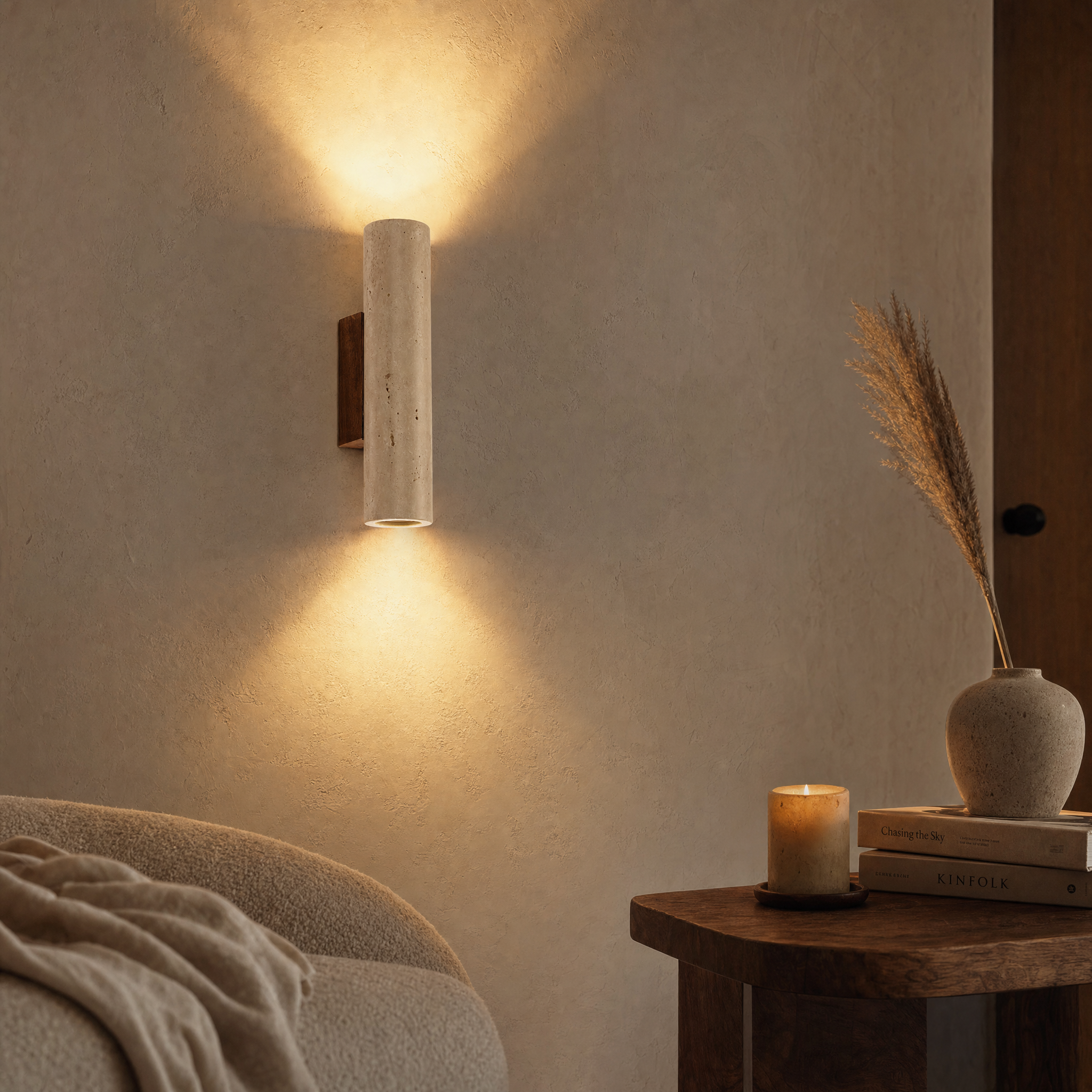Modern Travertine Wall Sconce | Lyth Wall Light Fixture