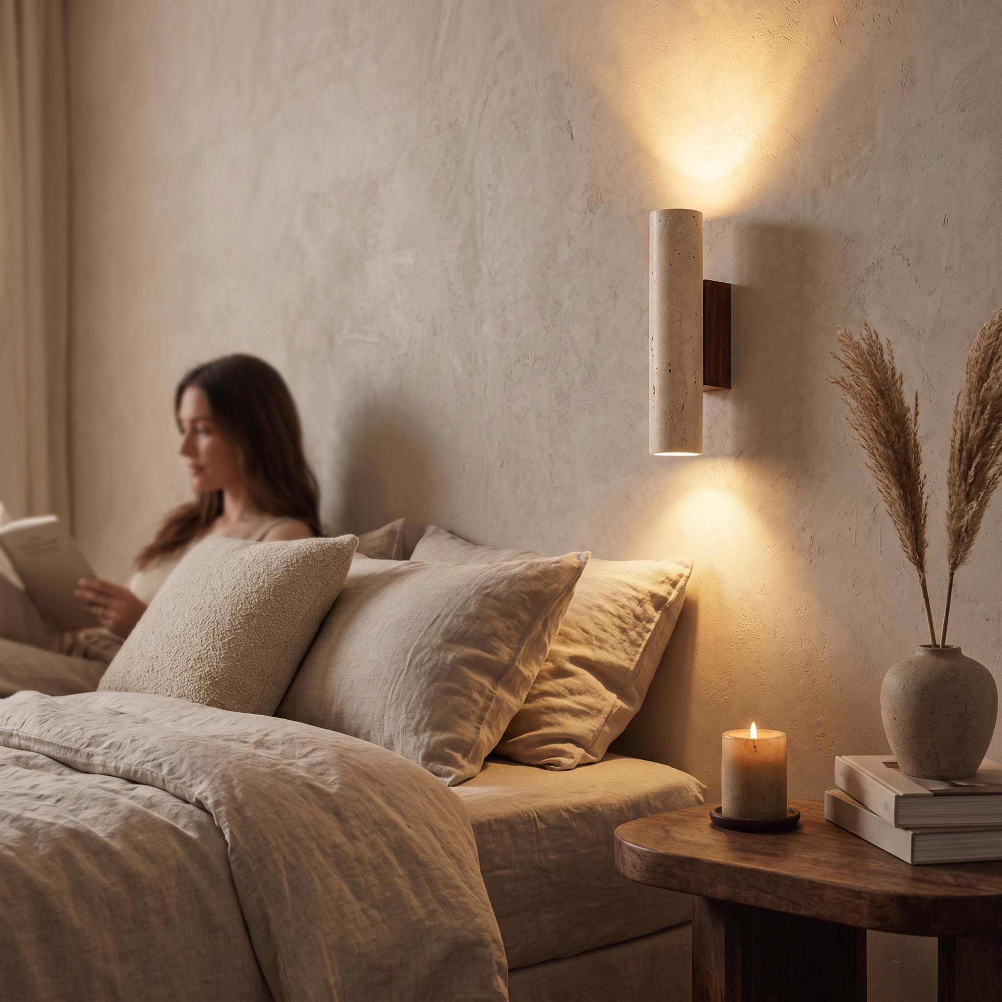 Modern Travertine Wall Sconce | Lyth Wall Light Fixture