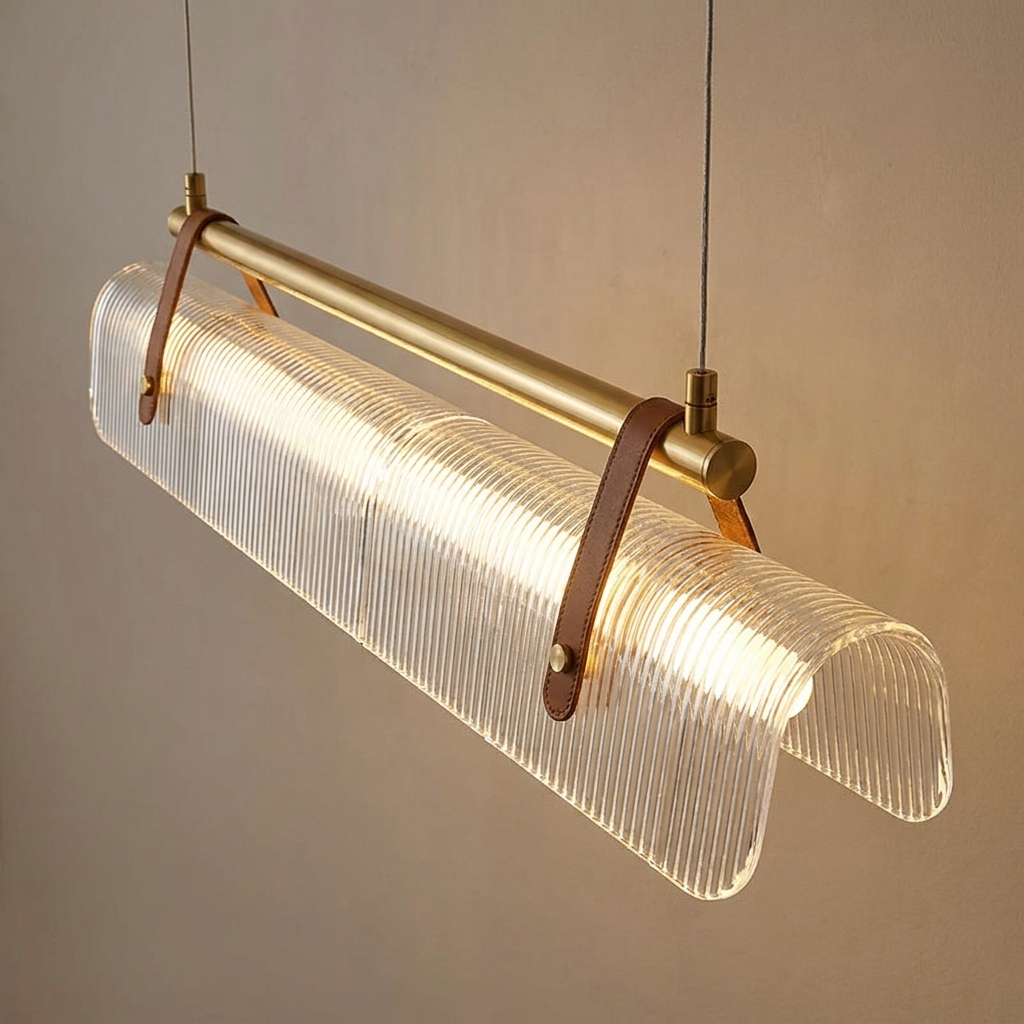 Spring pendant light close view showing the fittings
