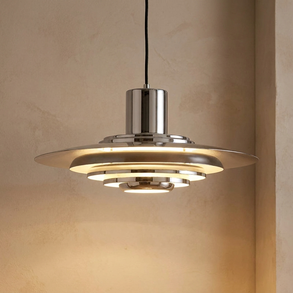 Metal chandelier close view showing the fittings against a plaster wall