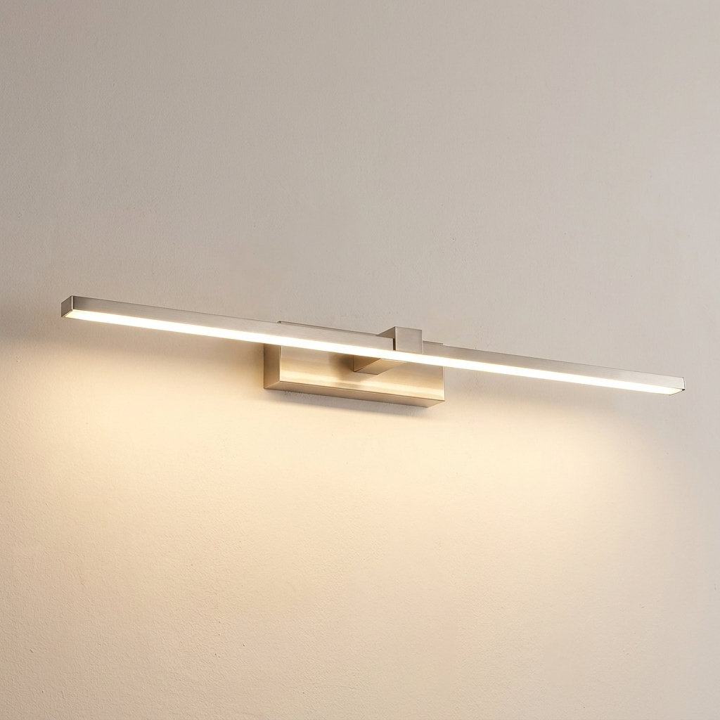 Nimbus wall sconce lit on a warm plaster interior wall