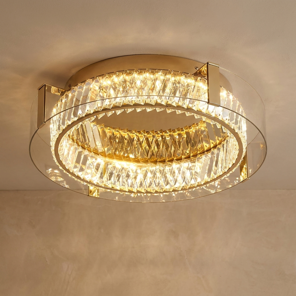 Fara chandelier close view showing the fittings against a plaster wall