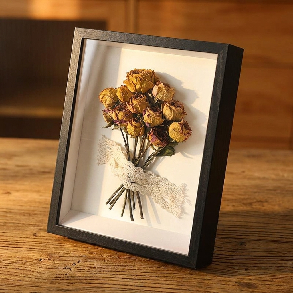 Wood picture frame close view showing the grain and edge profile