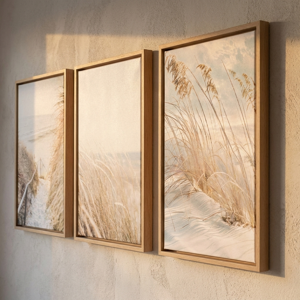Broom canvas wall art close view showing the frame edge and canvas texture