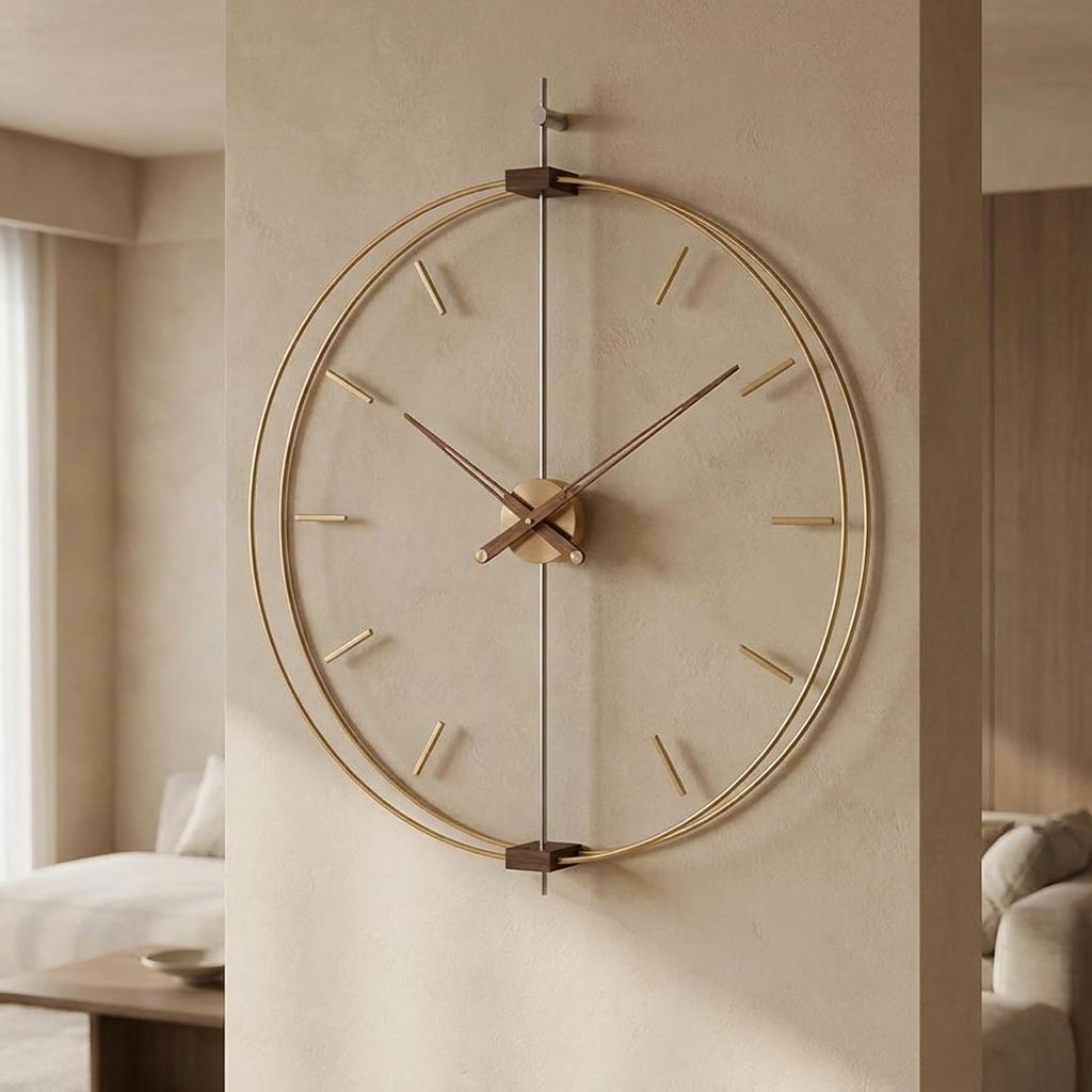 Cloud wall clock hung on a warm plaster wall in a calm neutral room