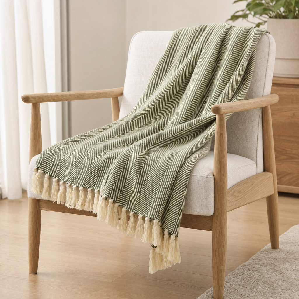 Elm Cozy Throw in green