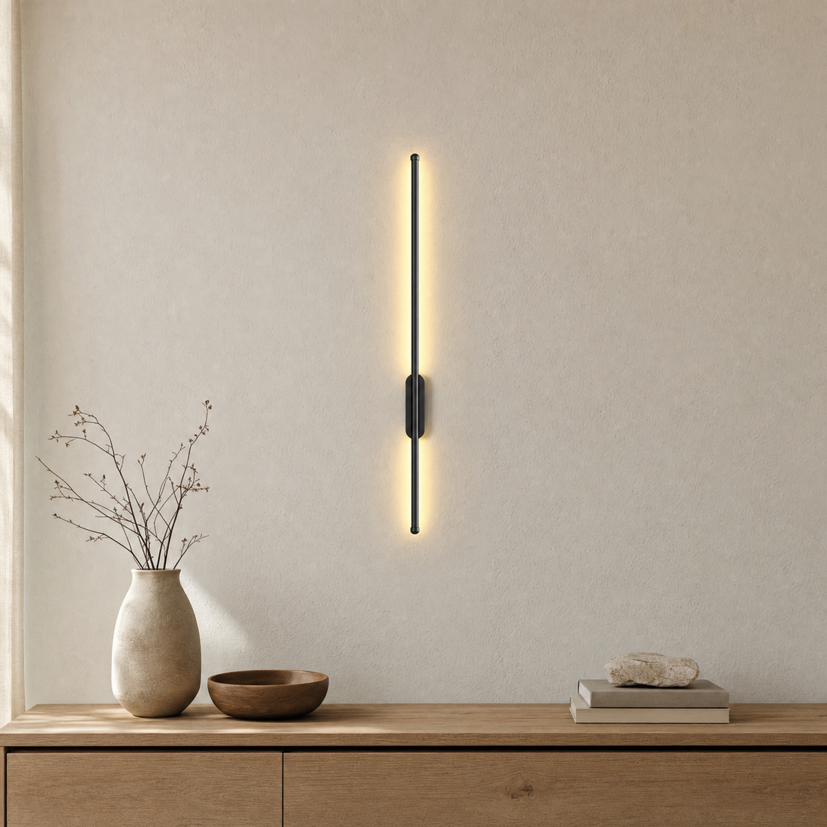 Quartz Wall Mounted Lamp for Living Room in black