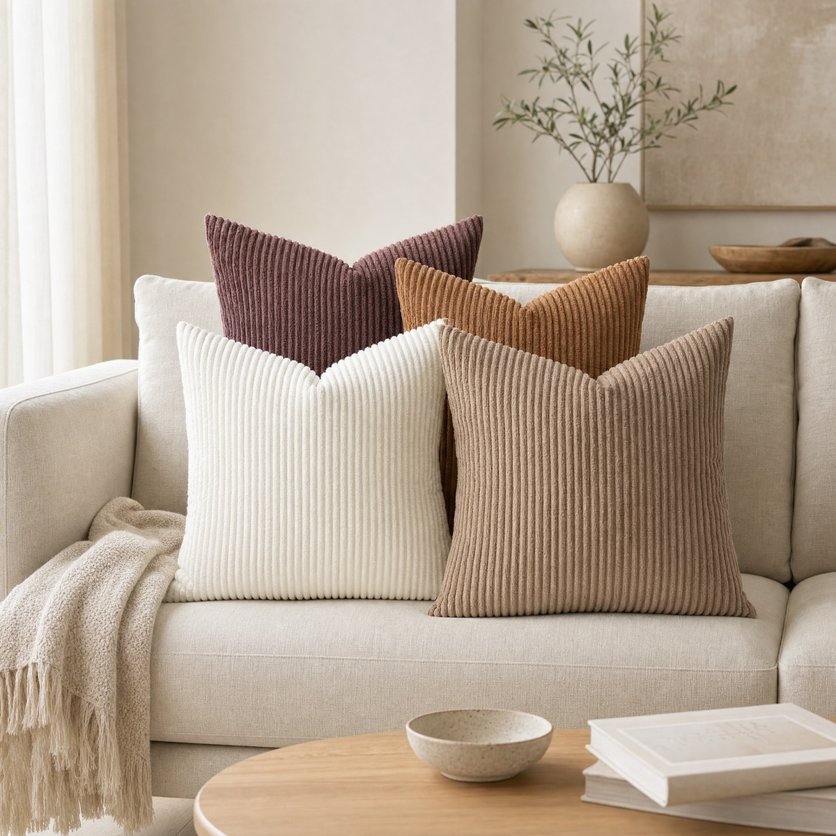 Cirrus Set of 4 Cushion Case in brown set of 4