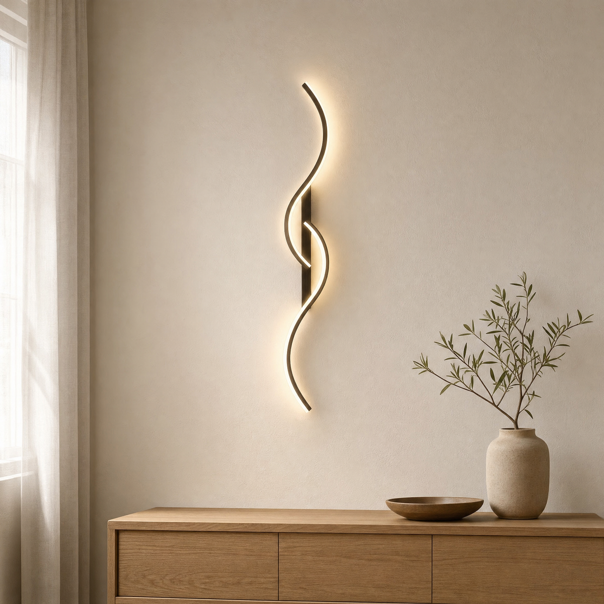 Nova Wall Light Fixture for Living Room in black