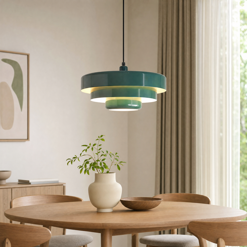 Merlin Hanging Ceiling Light for Dining Room in dark green