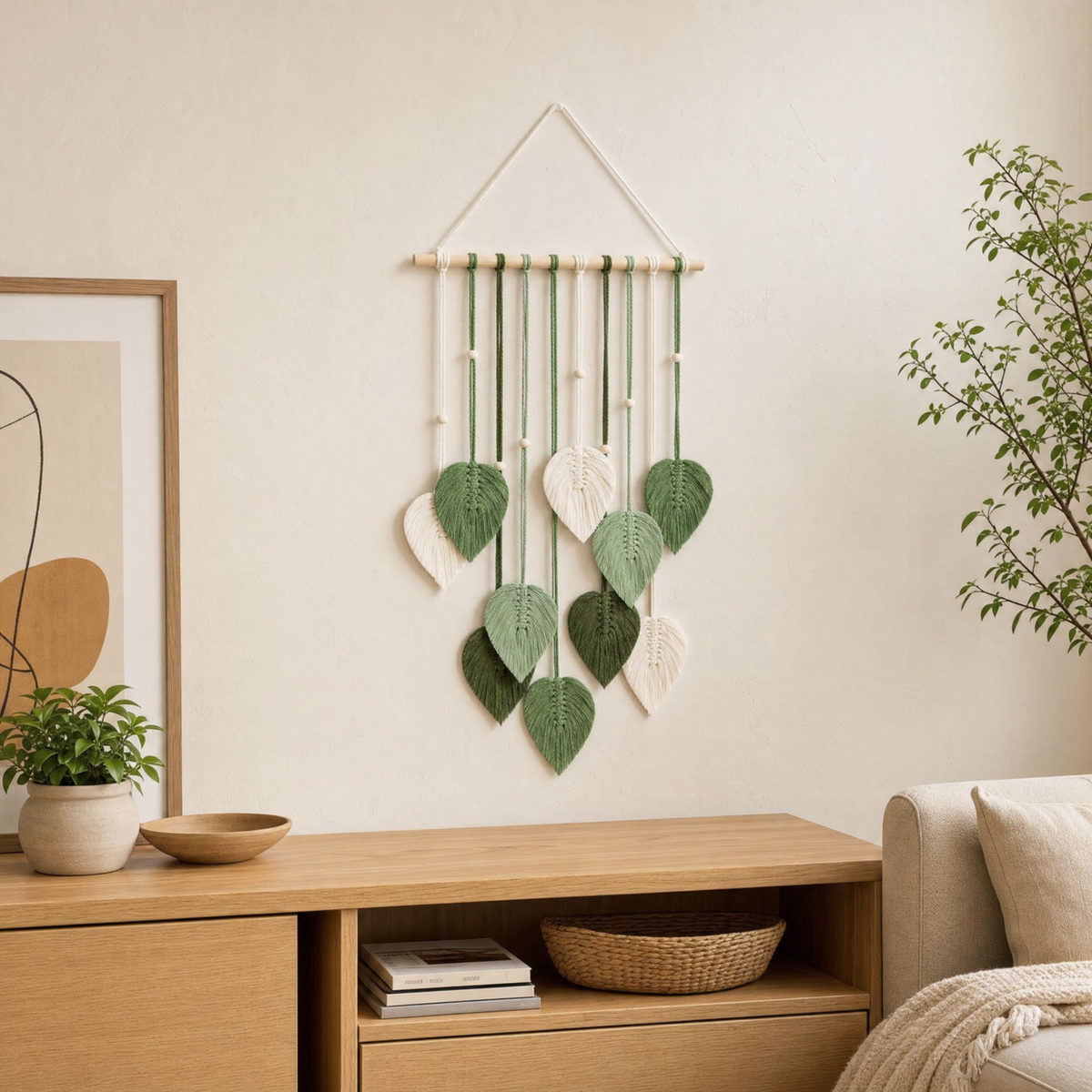 Haze Boho Wall Decor in green