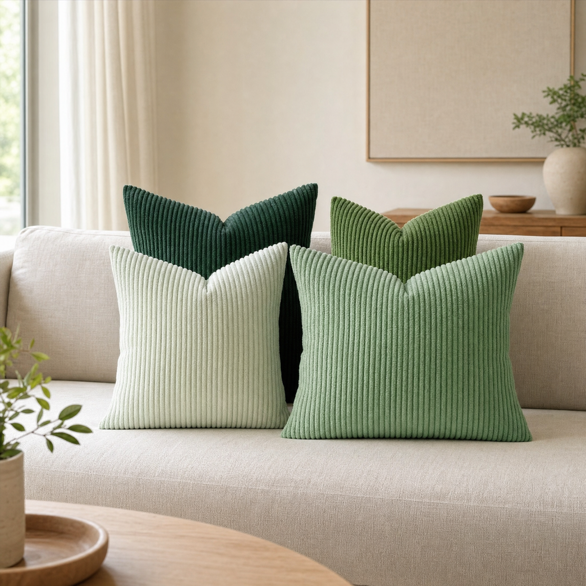 Cirrus Set of 4 Cushion Case in green set of 4