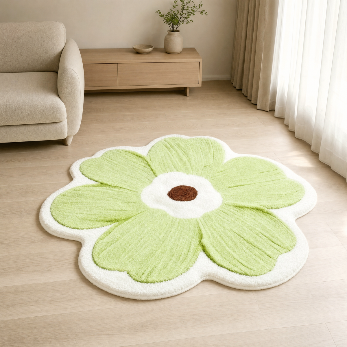 Gale Area Rug for Living Room in pistachio green