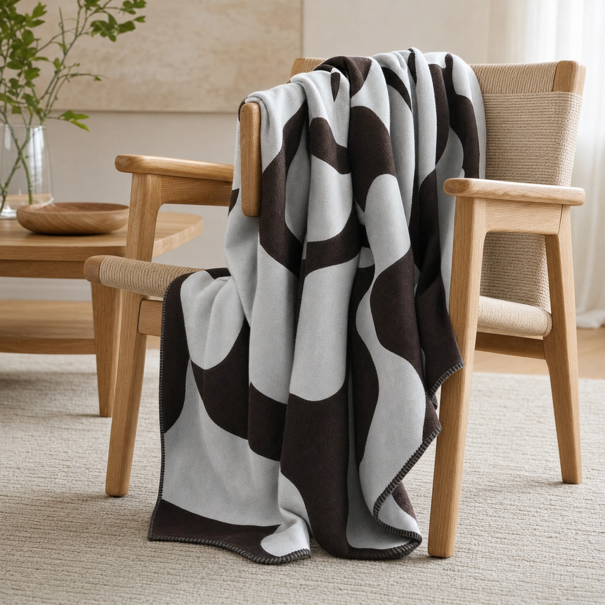 Iona Sofa Throw in dark brown