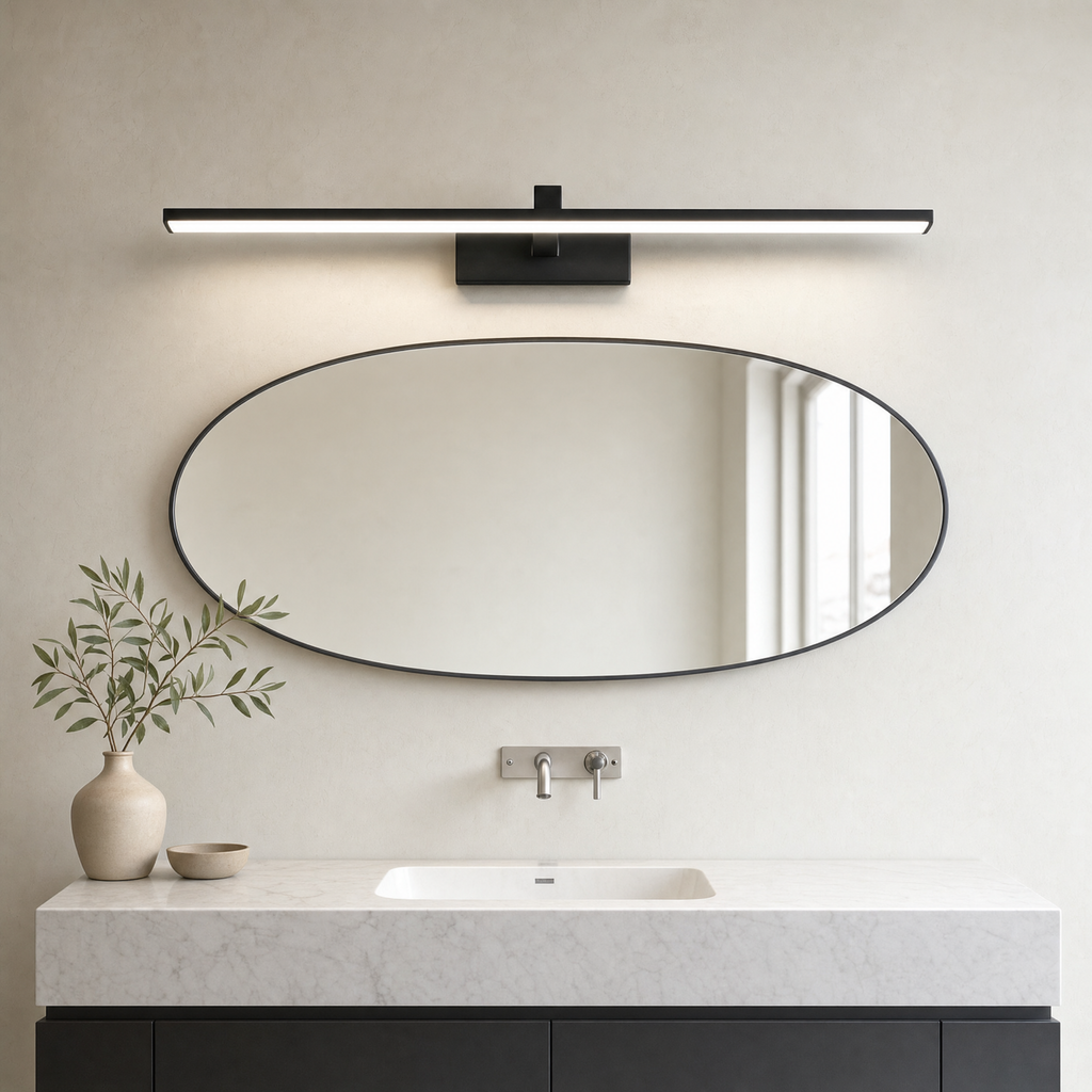 Nimbus Wall Light Fixture for Bathroom in black