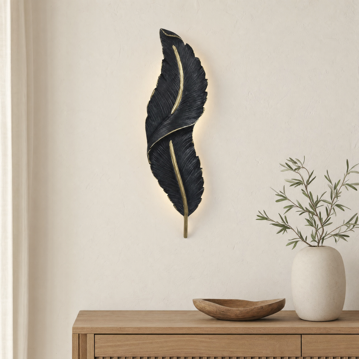 Pebble Wall Mounted Lamp for Living Room in black