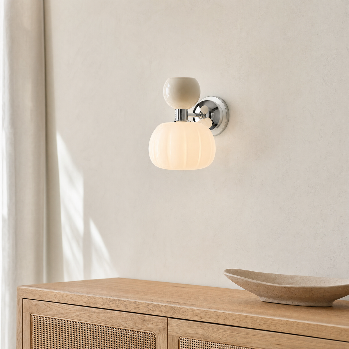 Rush Wall Mounted Lamp for Bedroom in white
