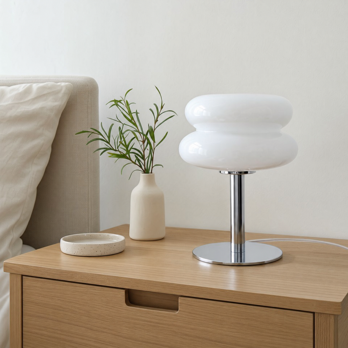 Marl Bedside Light for Living Room in white a
