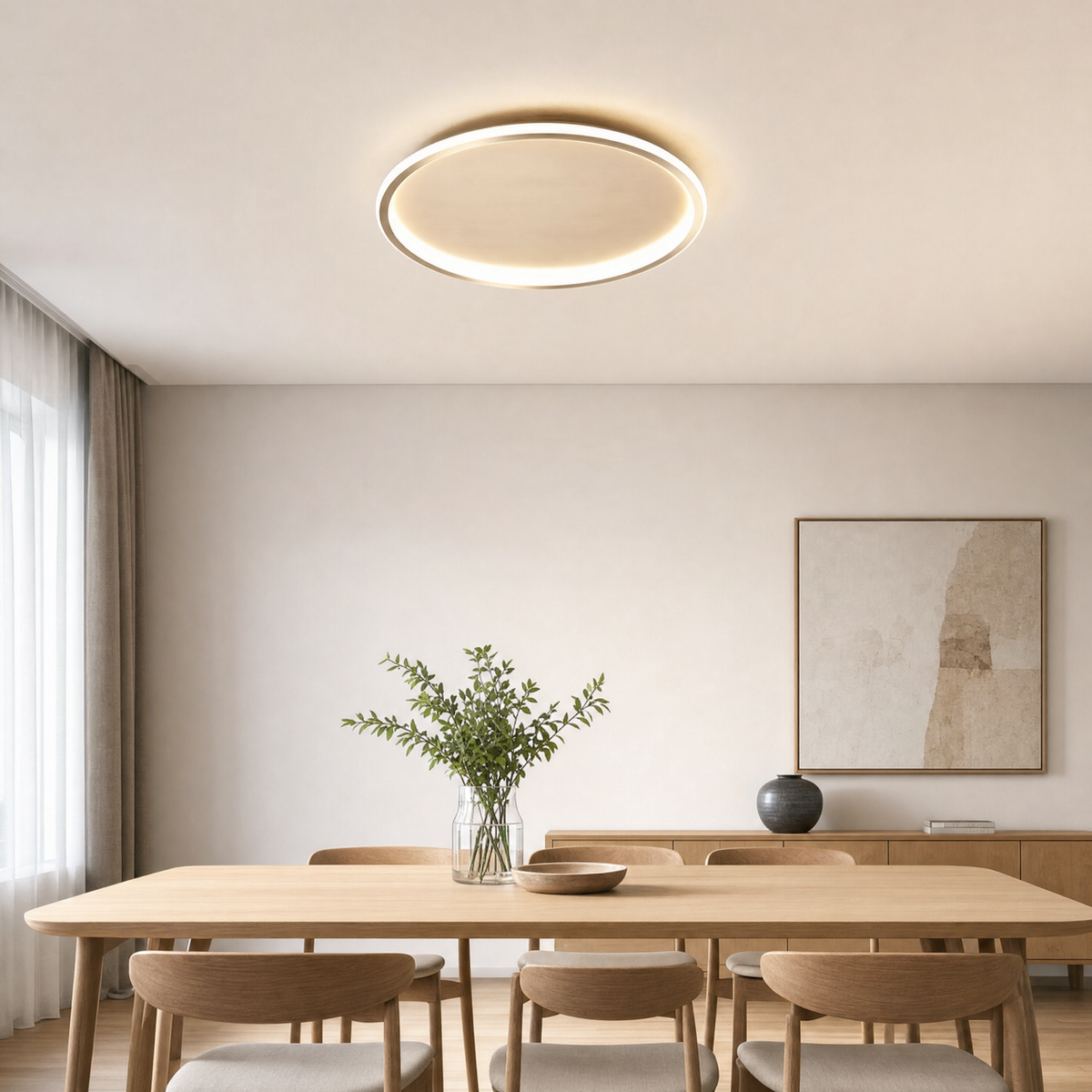 Linden Hanging Lamp for Living Room in golden circle
