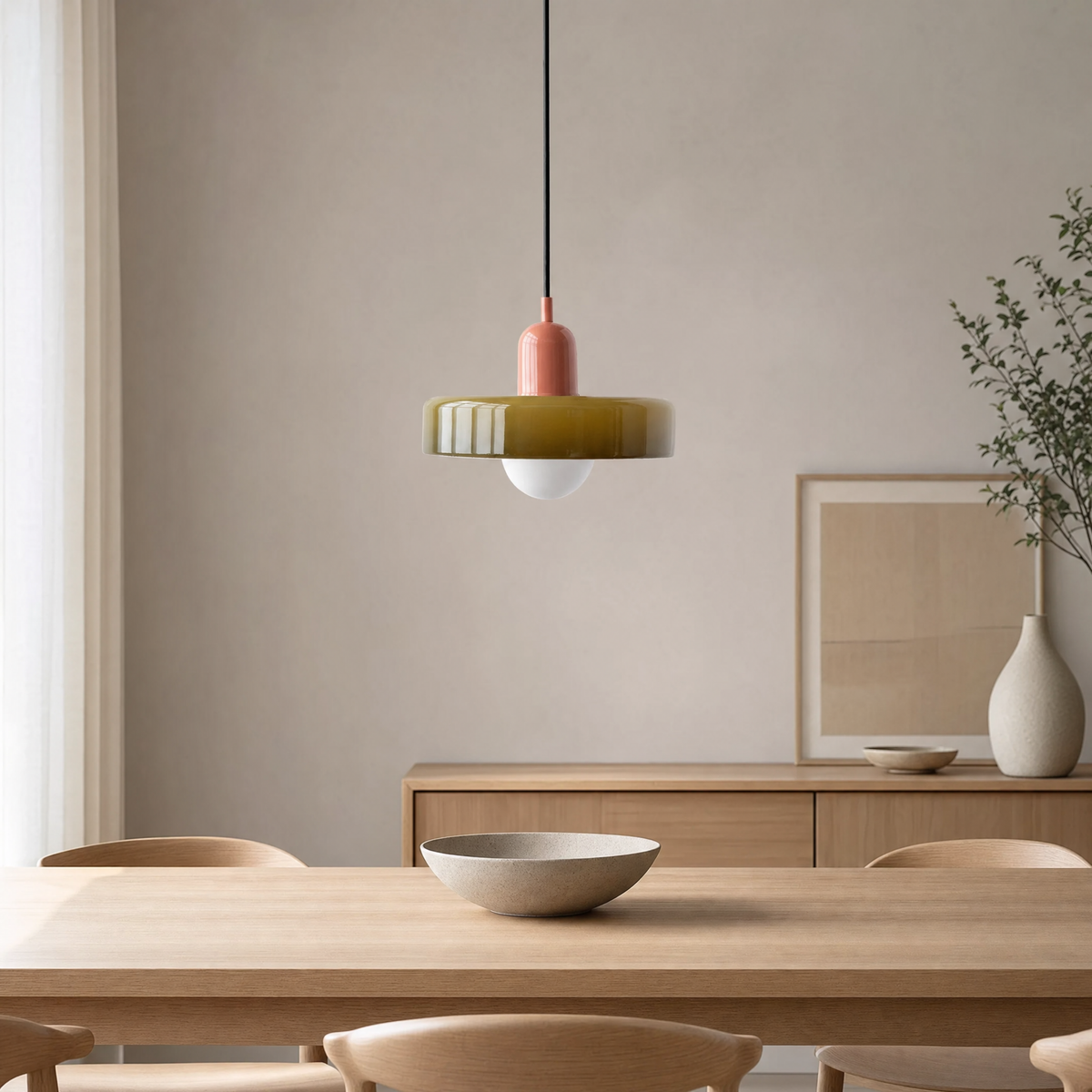 Sedge Hanging Ceiling Light for Bedroom in brown