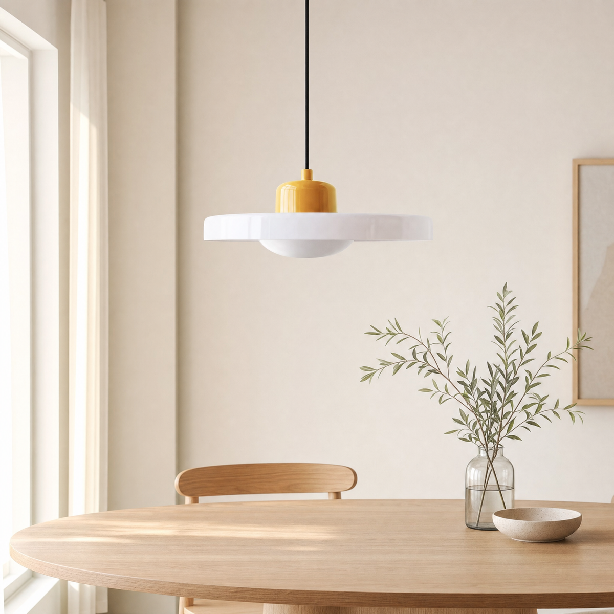 Sedge Hanging Ceiling Light for Bedroom in white