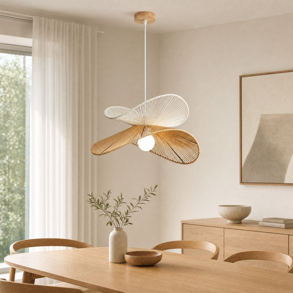 Ledge Hanging Ceiling Light for Living Room in double leaf