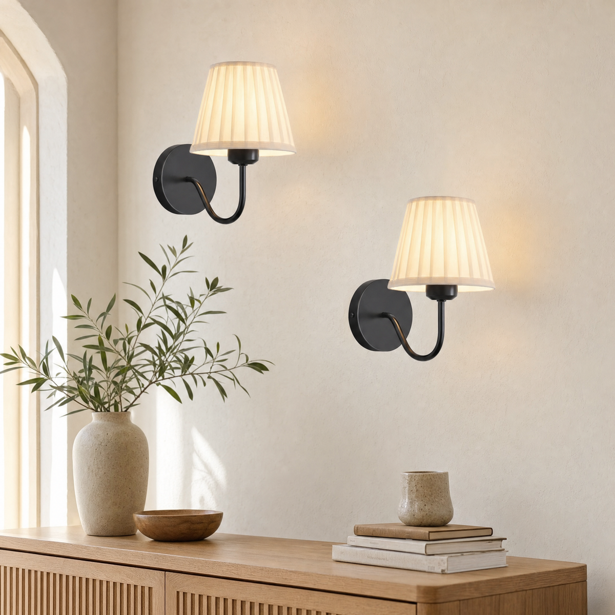 Dune Wall Mounted Lamp for Living Room in black-2pack