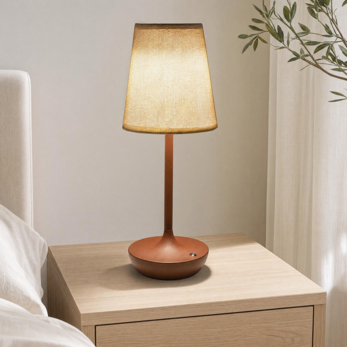 Sabra Bedside Light for Bedroom in brown