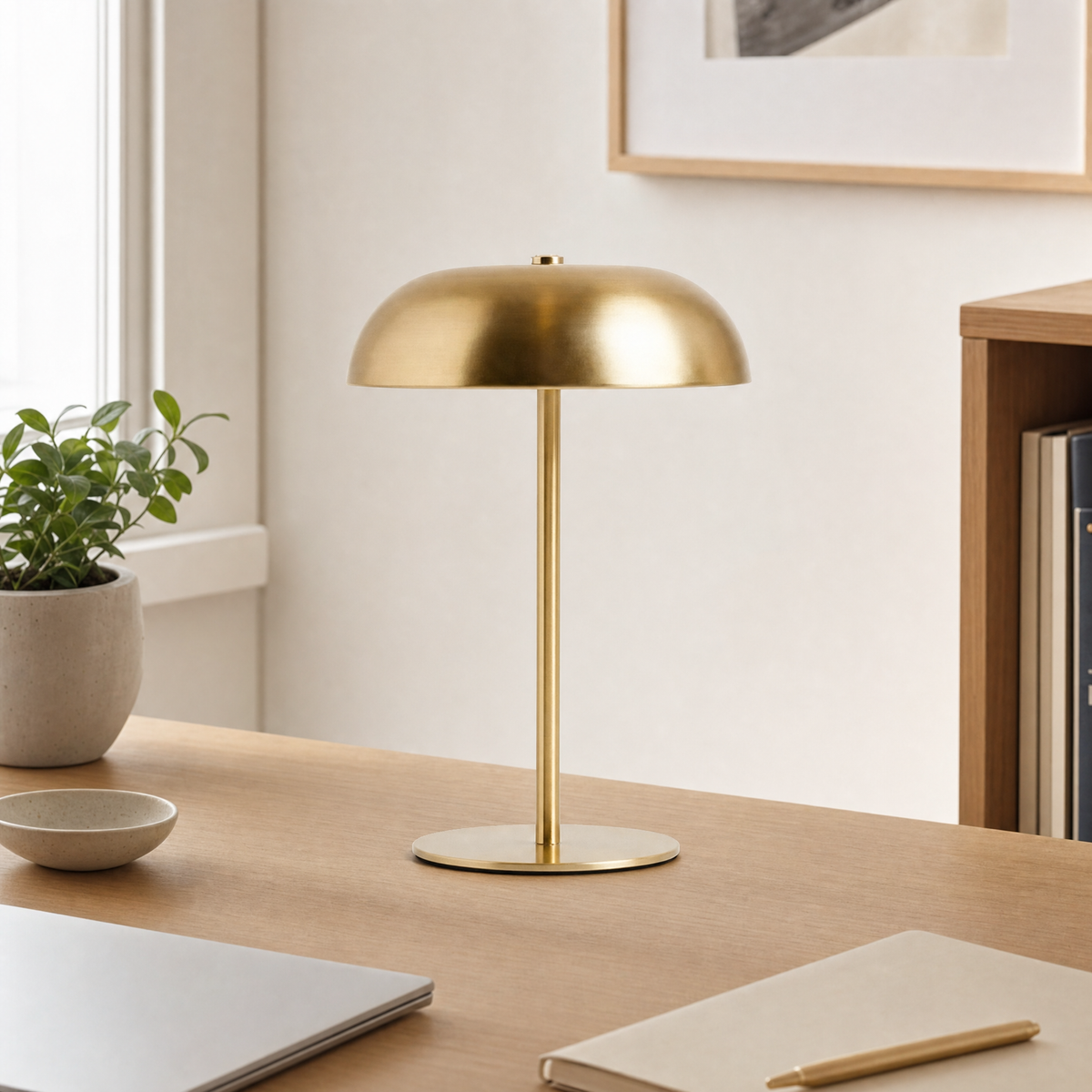 Ember Bedside Light for Office in gold