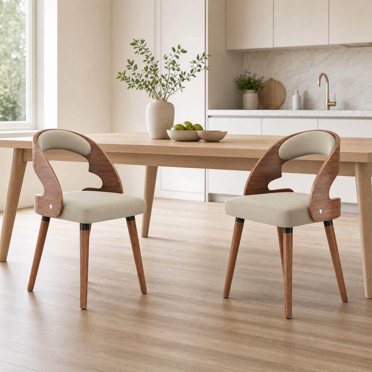 Forth Set of 2 for Kitchen in beige