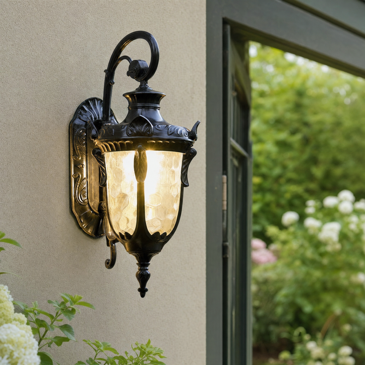 Firth Wall Mounted Lamp for Garden in black and gold
