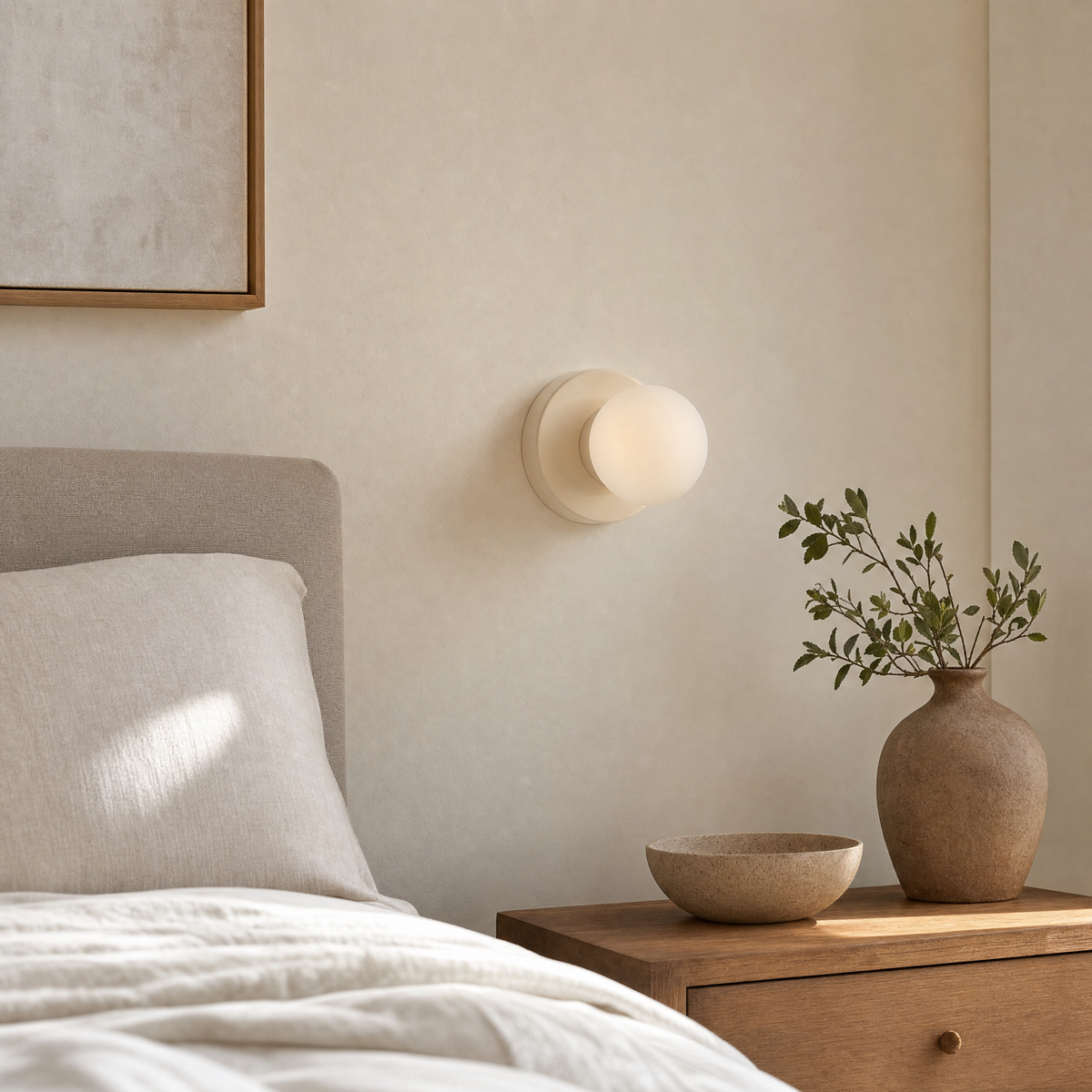 Marsh Wall Light Fixture for Bedroom in cream white