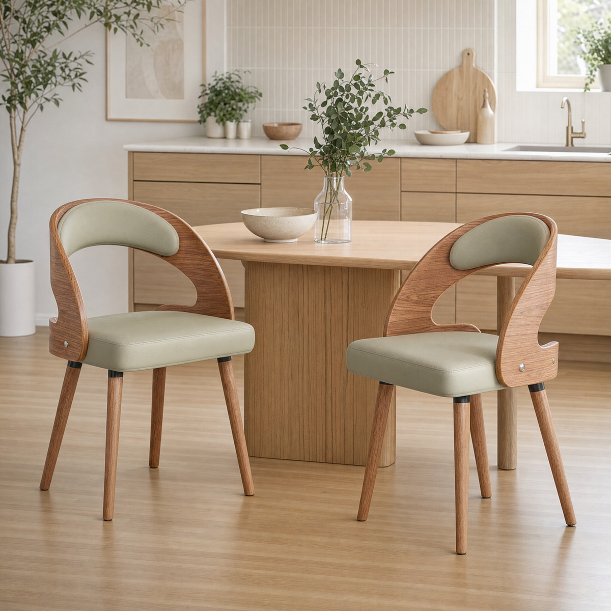 Forth Set of 2 for Kitchen in green