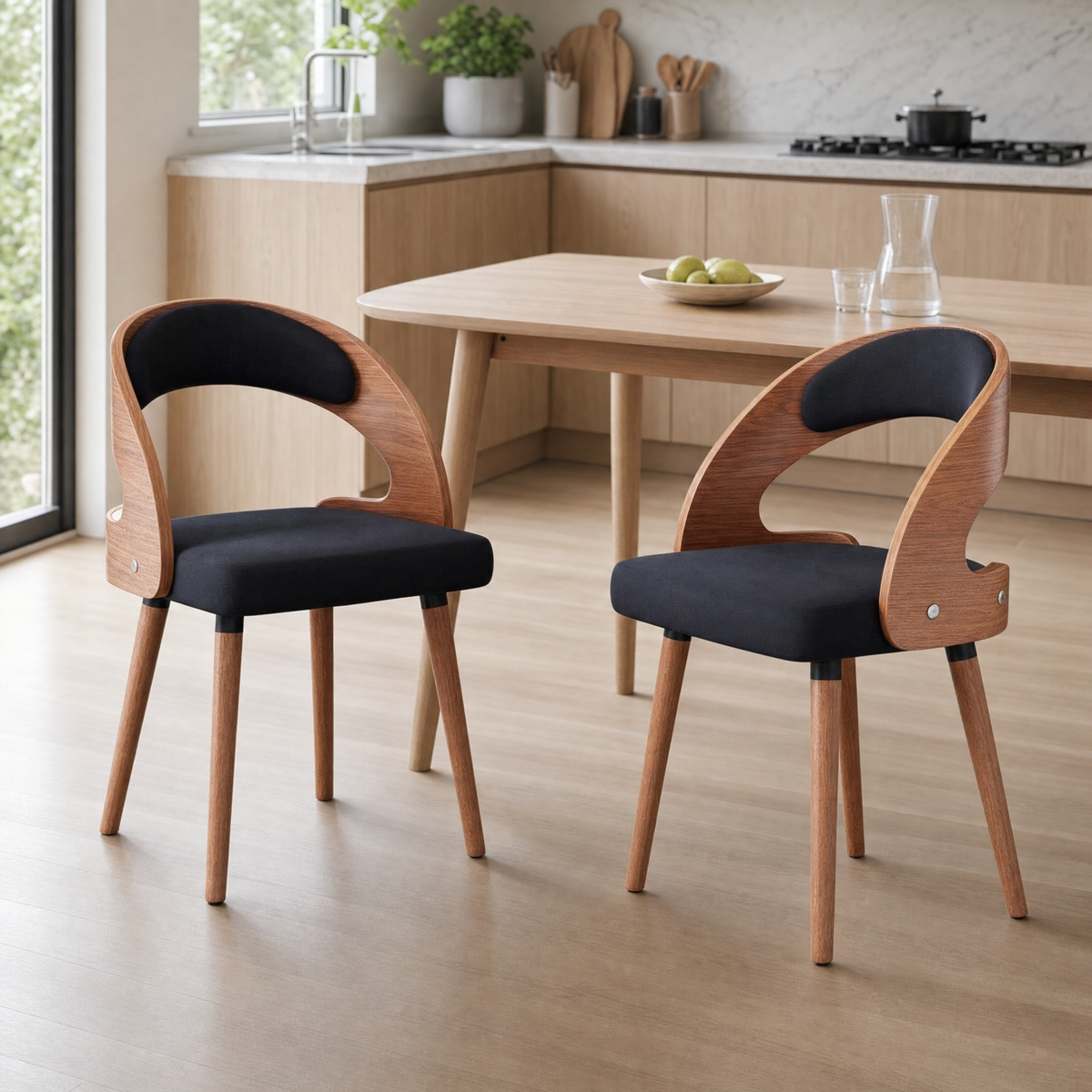 Forth Set of 2 for Kitchen in black